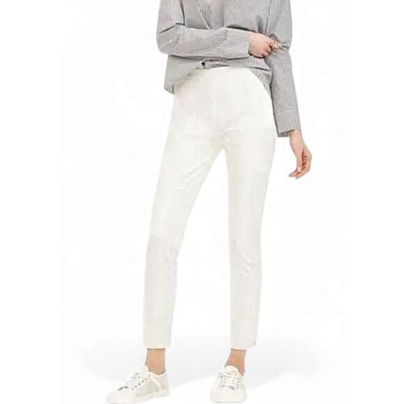 J Crew Martie Stretch Cotton Cropped Pants White 8 - Picture 1 of 8